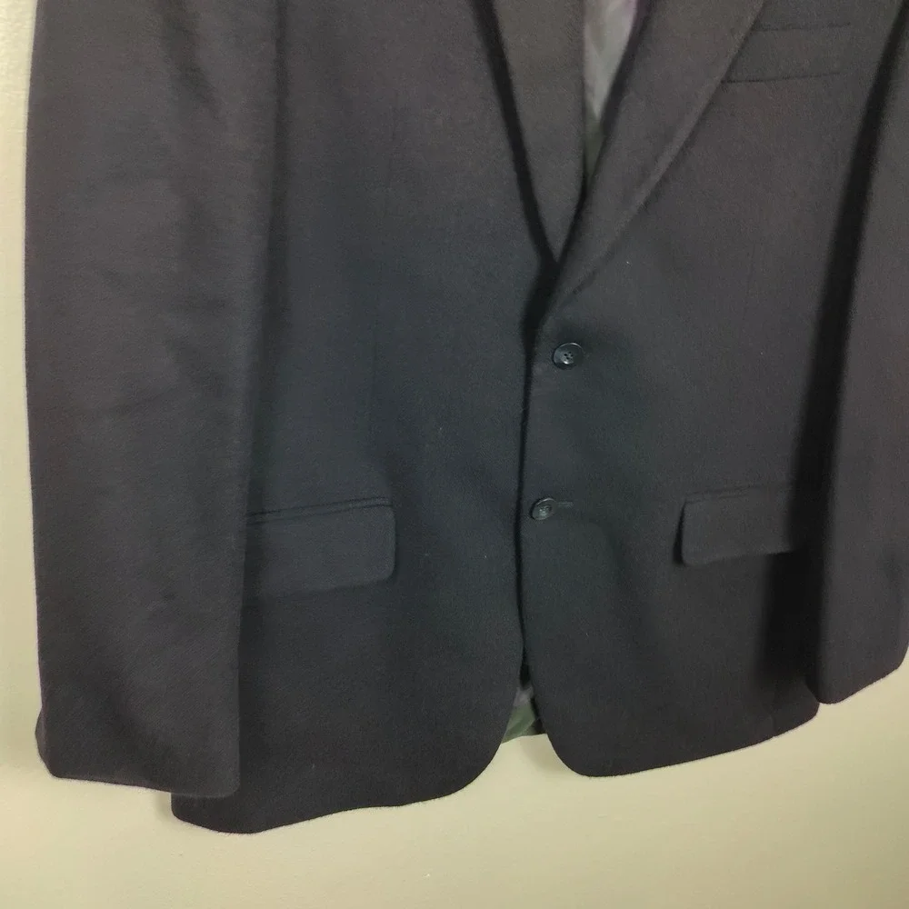 Saks Fifth Avenue Loro Piana 100% Worsted Camel Hair Blazer Men 42L Black Jacket